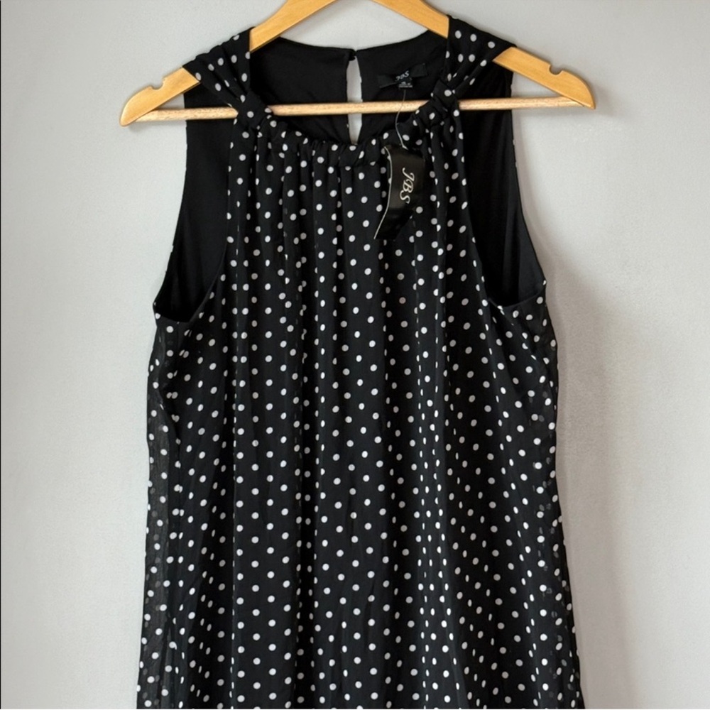 NWT JBS Polka Dot Dress Chiffon - Picture 3 of 5
